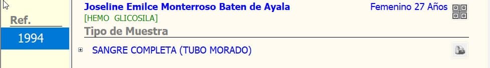 Información de etiqueta para identificar los tubos.