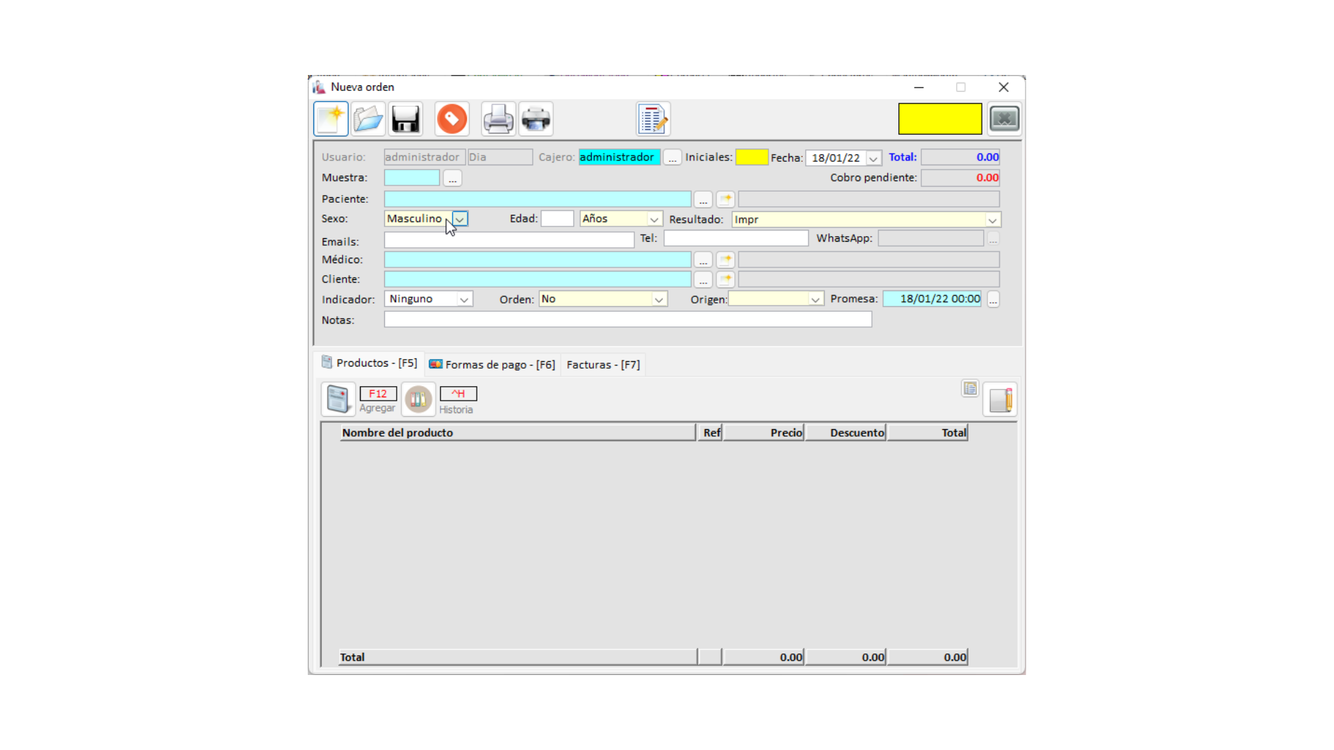 Nueva orden de laboratorio