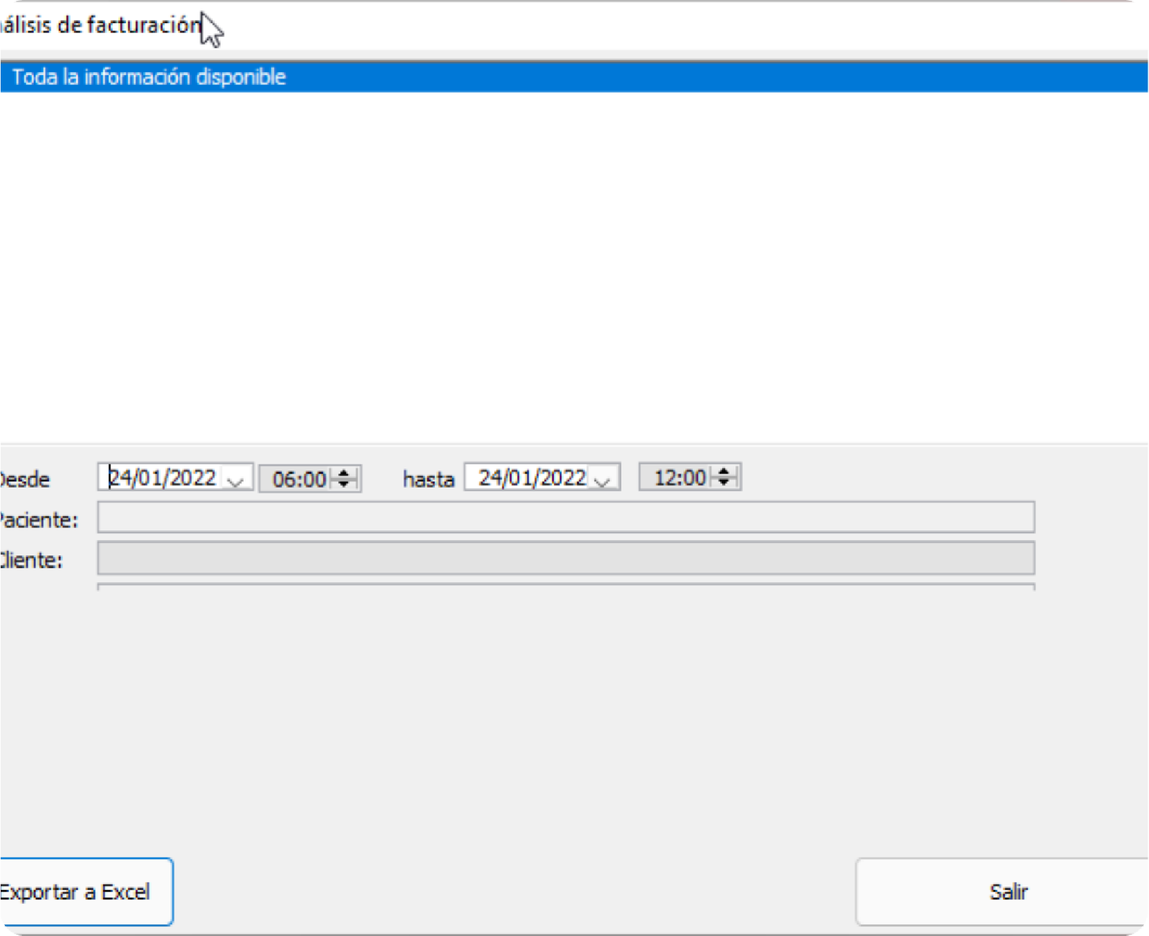 Excel, análisis de facturación